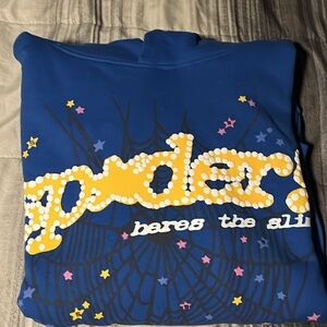 Blue Hoodie with Yellow Graphic